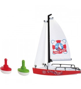 Barcă cu vele siku super cu geamanduri, model de vehicul (alb roșu)