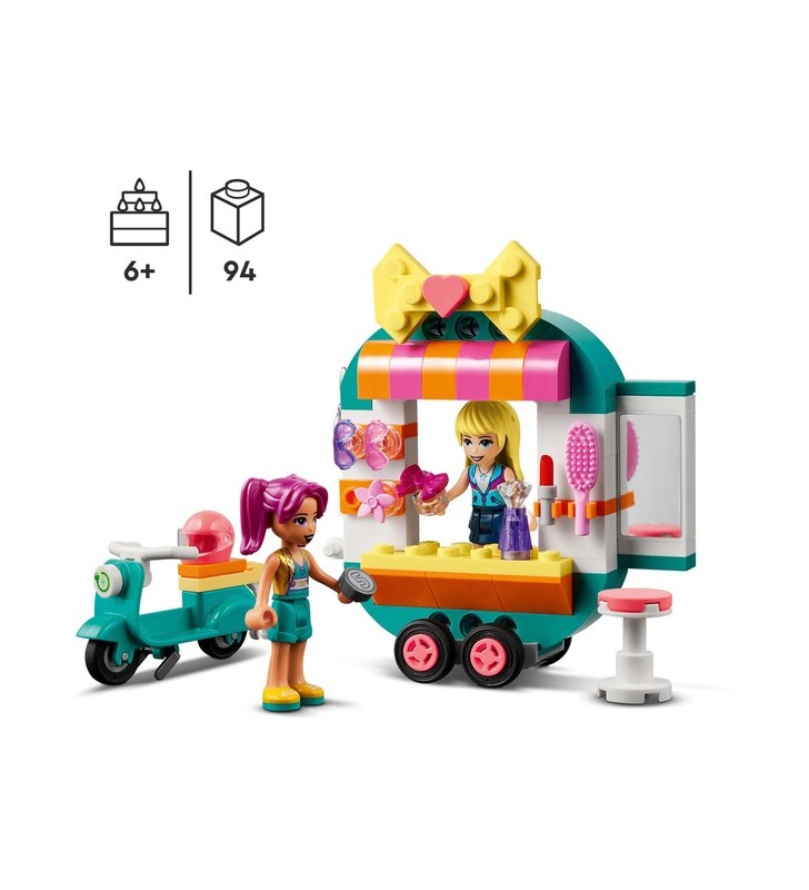 Jucărie de construcție lego 41719 friends mobile fashion boutique (include salon de coafură și minifigurine stephanie și camila)