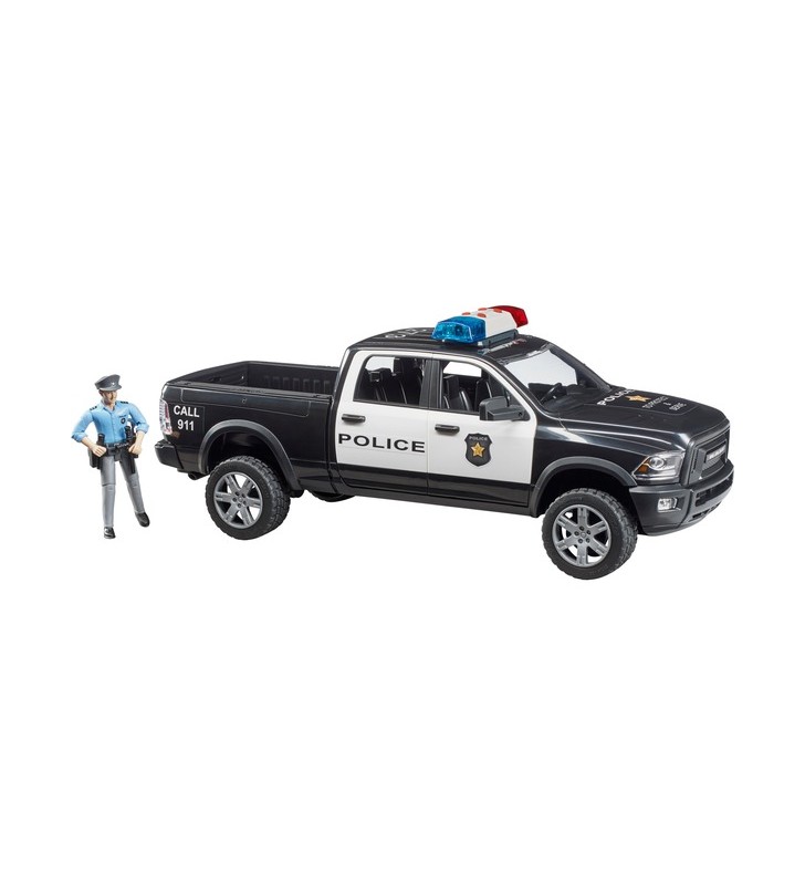 Camion de poliție bruder ram 2500, model de vehicul (alb/negru, inclusiv polițist)