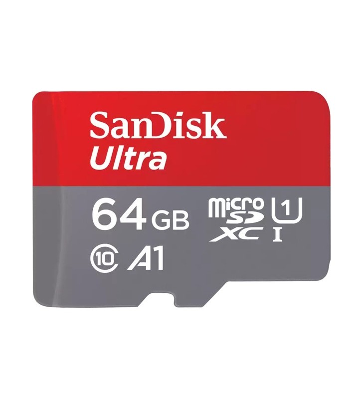 Card de memorie microsdxc sandisk ultra de 64 gb (uhs-i u1, clasa 10, a1)