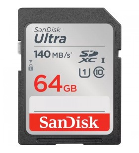 Card de memorie sdxc sandisk ultra de 64 gb (negru, uhs-i u1, clasa 10)