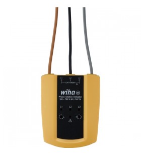 Indicator de secvență de faze wiha 45221, 100 - 700 v ac, dispozitiv de măsurare (galben negru)