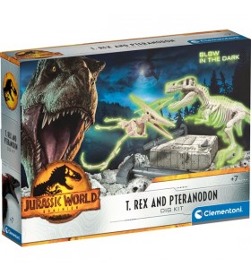 Set de excavare Clementoni Jurassic World 3 Kit experimental T Rex și Pteranodon