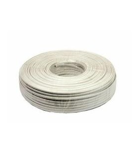 Gembird tc1000s6-100m gembird flat telephone cable stranded 6-wire 100m, white