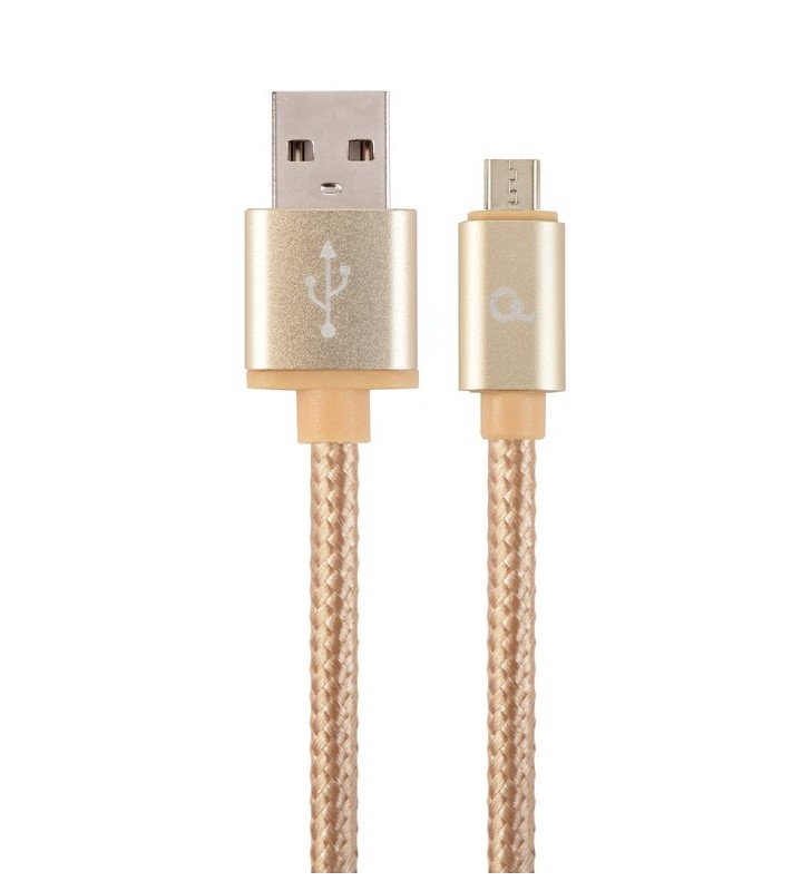 Gembird ccb-musb2b-ambm-6-g gembird cotton braided micro usb cable 2.0 am-mbm5p 1.8m, metal connectors,gold