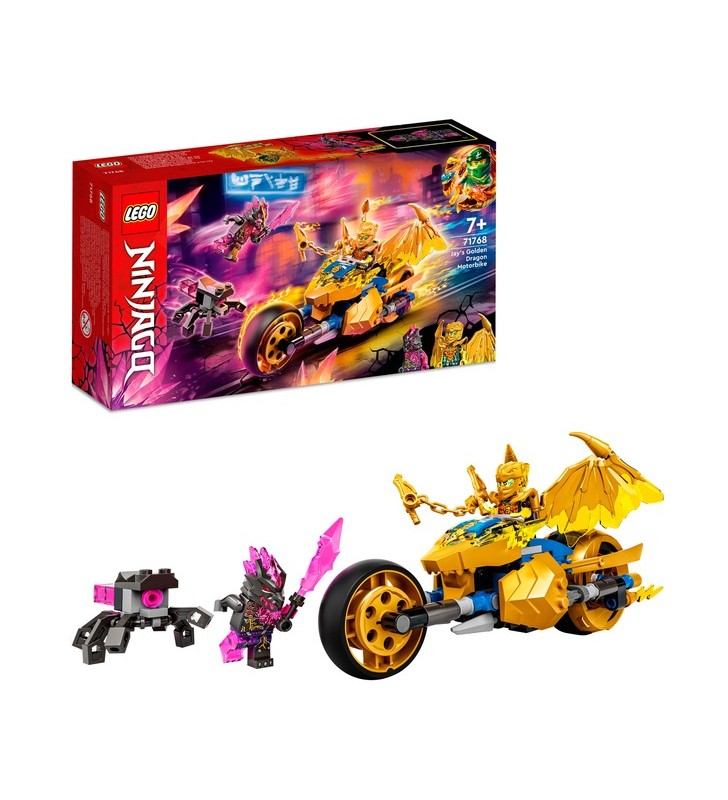 Jucărie de construcție cu motociclete lego 71768 ninjago jay's gold dragon