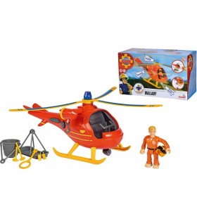 Simba pompierul sam helicopter wallaby toy vehicle (portocaliu/galben, cu figură)