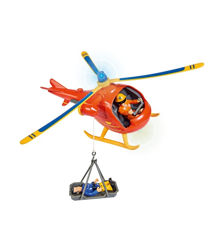 Simba pompierul sam helicopter wallaby toy vehicle (portocaliu/galben, cu figură)