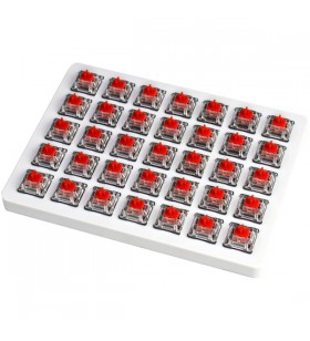Set de întrerupătoare mecanice roșii keychron, întrerupătoare cu cheie (rosu/transparent, 35 bucati)