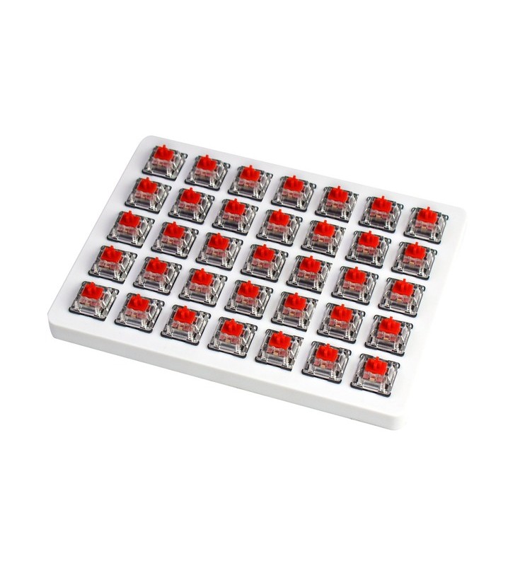 Set de întrerupătoare mecanice roșii keychron, întrerupătoare cu cheie (rosu/transparent, 35 bucati)