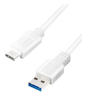 Logilink cu0173 logilink - usb 3.2 gen1x1 cable, usb-a male to usb-c male, white, 0.5m