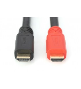 Digitus hdmi high speed connection cable, type a, w/ amp. m/m, 15.0m, ultra hd 24p, ce, gold, bl