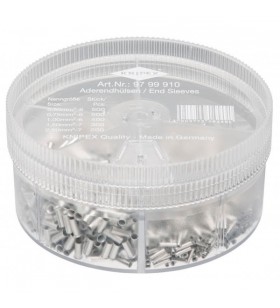 Cutie de sortiment knipex 97 99 910 cu manșonuri neizolate, manșon pentru cablu (transparent, 1.900 bucăți)