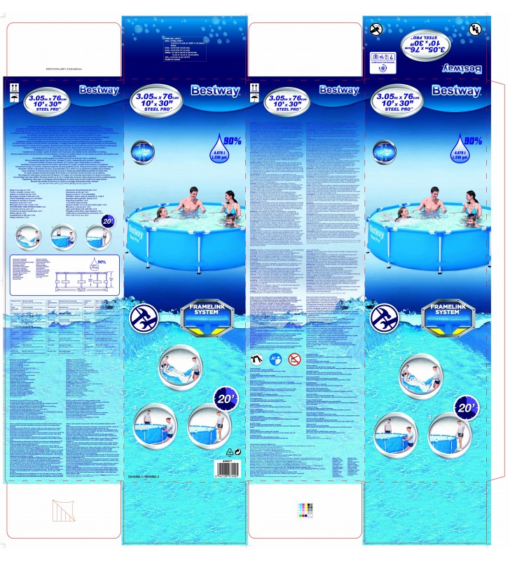 Bestway steel pro 56677 piscine supraterane piscină cadru rotundă 4678 l albastru