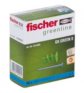 Dop fischer de gips-carton gk green s (verde, 45 buc, cu șurub)