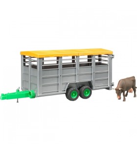 Remorcă pentru animale bruder cu vacă, model vehicul (gri)