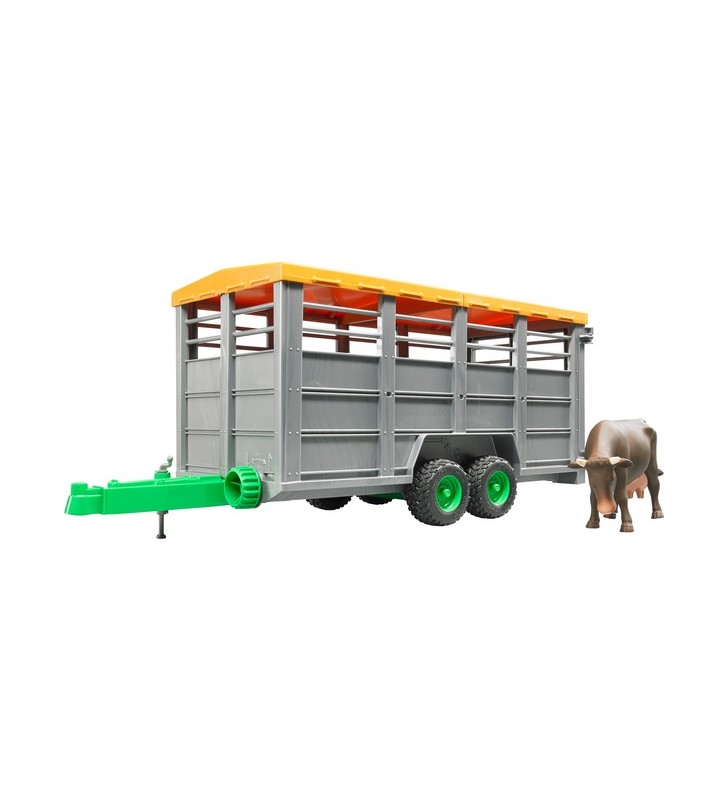Remorcă pentru animale bruder cu vacă, model vehicul (gri)