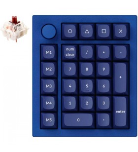 Keychron q0+, tastatură numerică (albastru, gateron g pro maro, hot swap, cadru de aluminiu, rgb, buton)