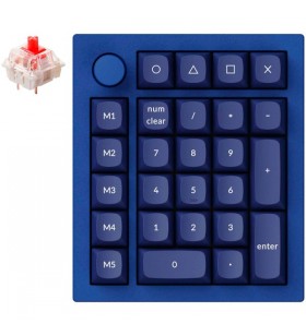 Keychron q0+, tastatură numerică (albastru, gateron g pro red, hot swap, cadru de aluminiu, rgb, buton)