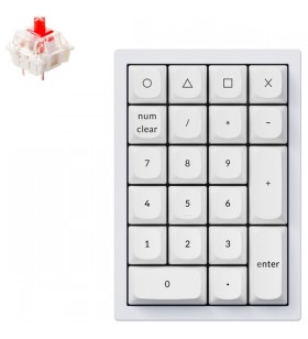 Keychron q0, tastatură numerică (alb, gateron g pro red, schimb la cald, cadru din aluminiu, rgb)