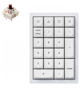 Keychron q0, tastatură numerică (alb, gateron g pro maro, hot-swap, cadru din aluminiu, rgb)