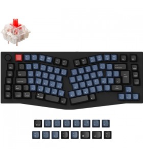 Keychron q10, tastatură pentru jocuri (negru/albastru-gri, aspect de, gateron g pro red, aspect alice, hot-swap, cadru de aluminiu, rgb)