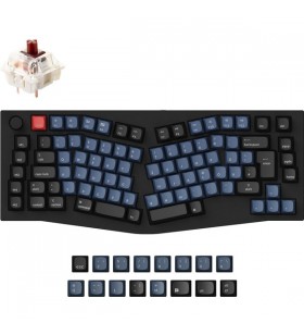 Keychron q10, tastatură pentru jocuri (negru/albastru-gri, aspect de, gateron g pro brown, aspect alice, hot-swap, cadru de aluminiu, rgb)