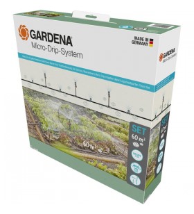 Set de irigare prin picurare cu micro-sistem gardena pat de legume/flori 60m², picuratoare