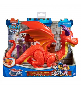 Paw patrol rescue knights sparks the dragon with super wings and pup claw action figures