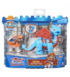 Paw patrol rescue knights zuma and dragon ruby action figures set