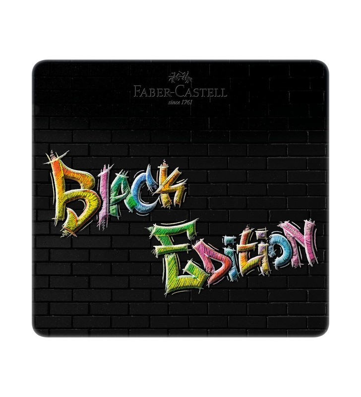 Creioane colorate faber-castell black edition 24 piese, set (negru, carcasa metalica)