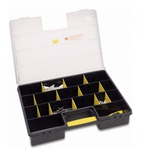 Stanley organizer standard, cutie de scule (negru/transparent, 25 de compartimente)
