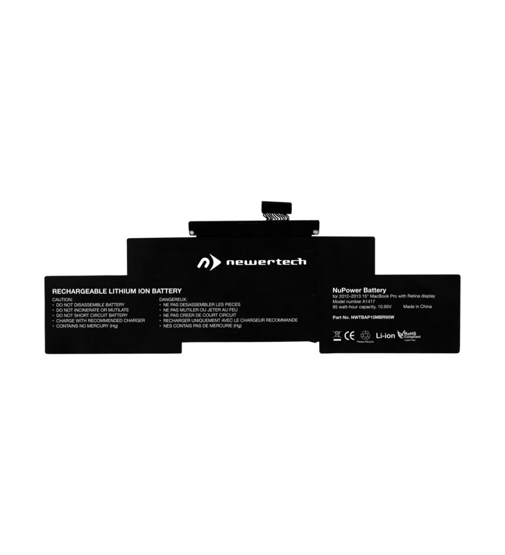 Baterie reîncărcabilă newertech 95w nupower pentru macbook pro 15 inchi (negru)