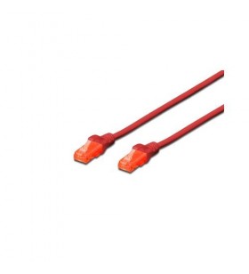 Digitus cat5e u-utp patch cable/pvc awg 26/7 length 0.5m red
