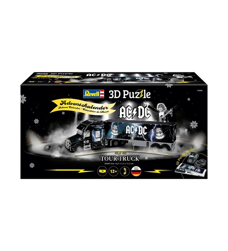 Calendarul de advent puzzle 3d revell ac/dc tour truck (negru/multicolor)