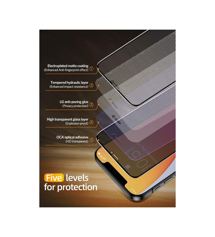 Nevox nevoglass 3d privacy, folie de protecție (transparent, iphone 14 pro, max)