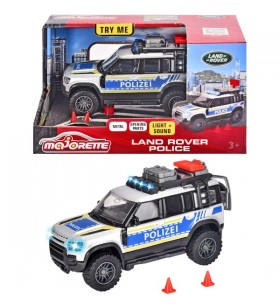 Majorette land rover defender vehicul de jucărie al poliției (albastru argintiu)