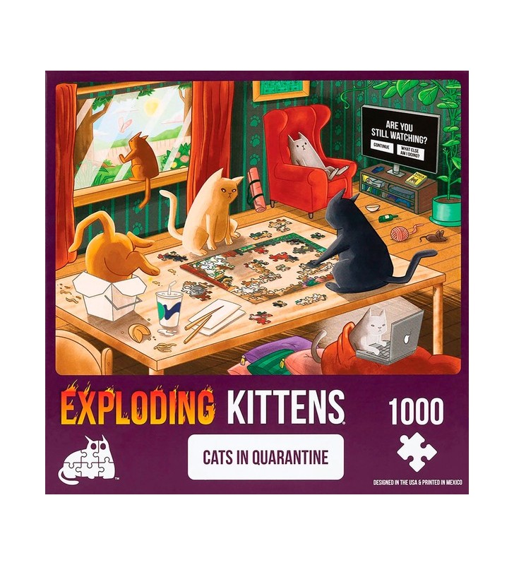Asmodee puzzle exploding kittens - pisici în carantină (1000 bucăți)