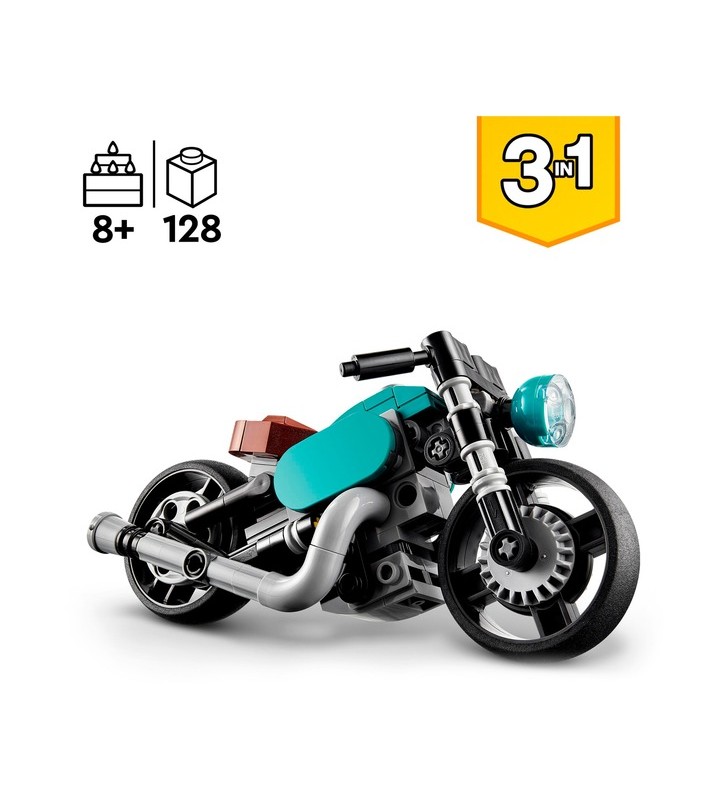 Lego 31135 creator 3 în 1 jucărie de construcție cu motociclete de epocă