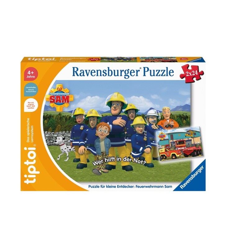 Puzzle tiptoi ravensburger pentru micii exploratori: pompierul sam
