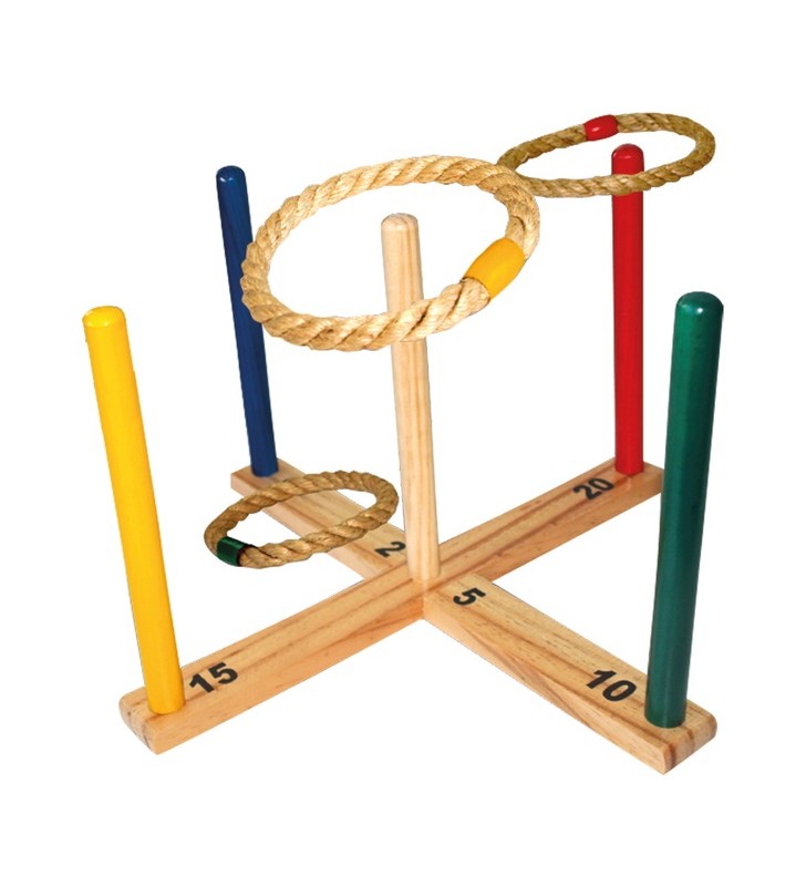 Schildkröt joc de aruncare a inelului, echipament de joacă pentru grădină (multicolor/lemn)