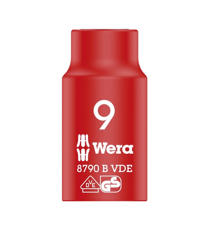 Priză Wera VDE Zyklop, 9 mm, 3/8" (rosu/galben, izolat pana la 1.000 volti)