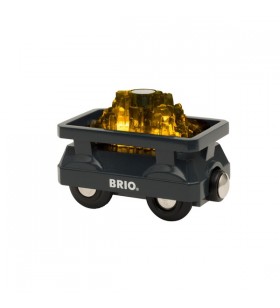 Vagon din aur BRIO World cu vehicul ușor de jucărie