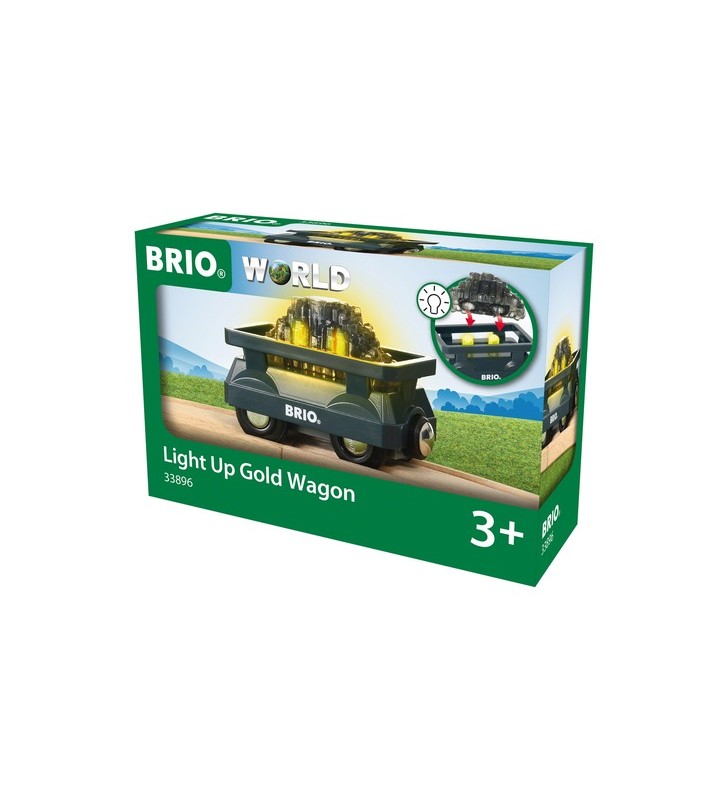 Vagon din aur BRIO World cu vehicul ușor de jucărie