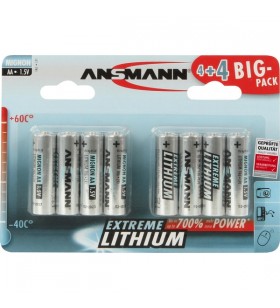 Ansmann Extreme Lithium Mignon AA, baterie (argint, 8 bucăți)