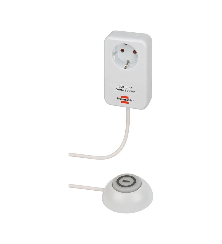 Adaptor comutator confort Brennenstuhl Eco-Line, multiplă (alb, cablu comutator de 1,5 metri)