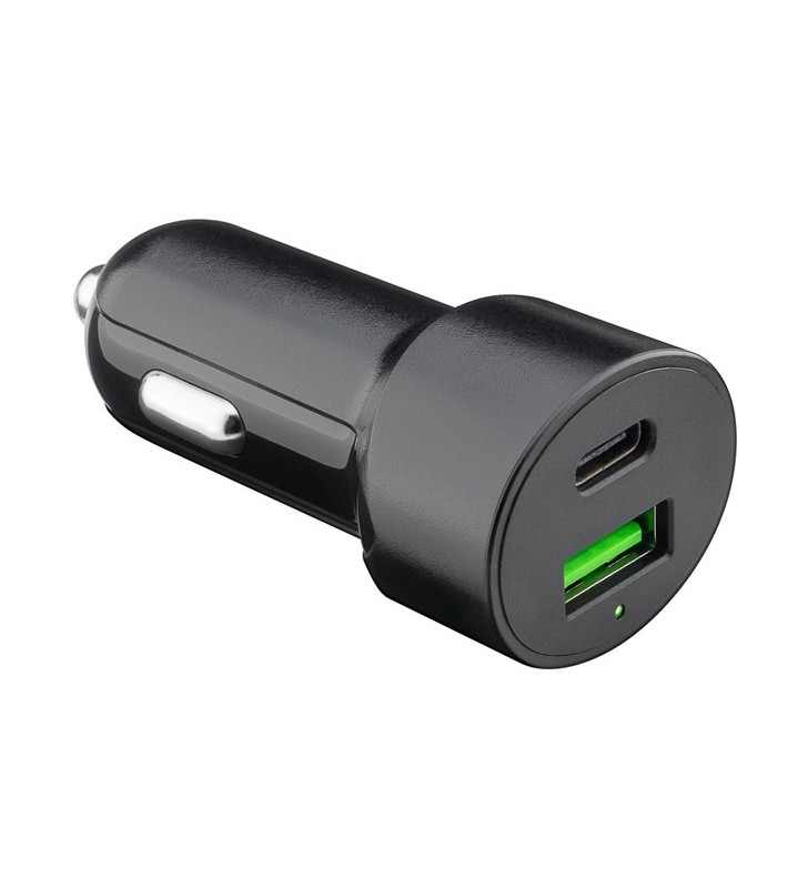 Încărcător rapid pentru mașină goobay dual USB USB-C PD (livrare energie) (negru)