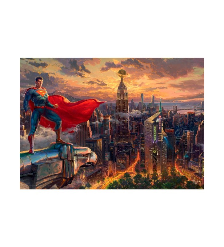 Jocuri Schmidt Thomas Kinkade Studios: DC - Superman - Protector of Metropolis, Puzzle (1000 bucăți)