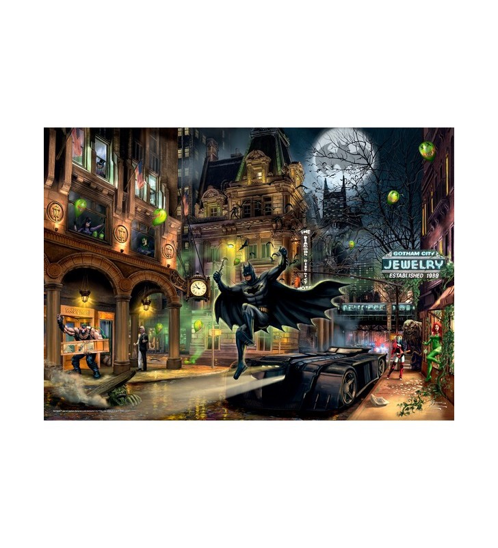 Jocuri Schmidt Thomas Kinkade Studios: DC - Batman Gotham City, Puzzle (negru, 1000 de bucăți)