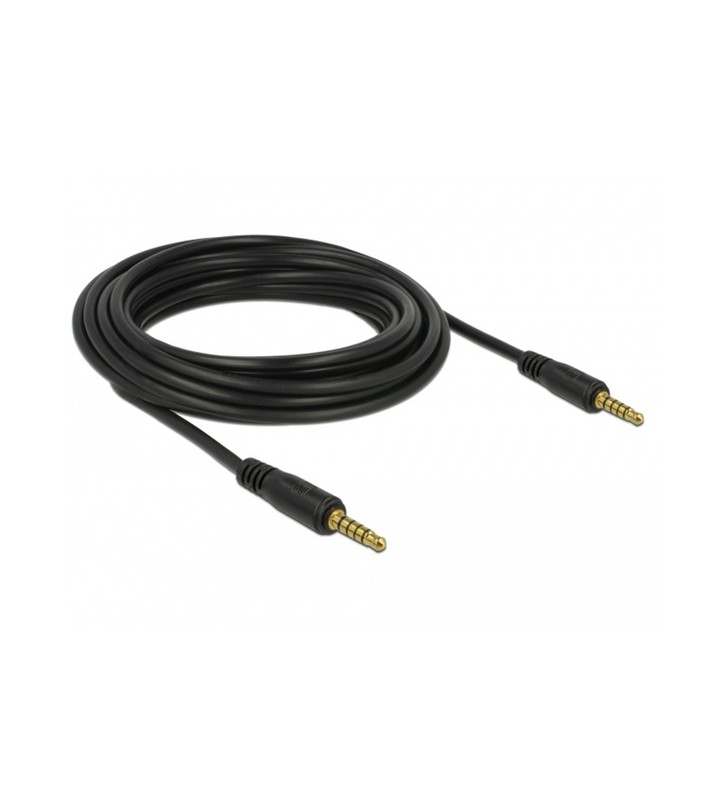 Cablu jack DeLOCK 3,5 mm 5 pini (tată) - 3,5 mm 5 pini (tată) (negru, 5 metri)